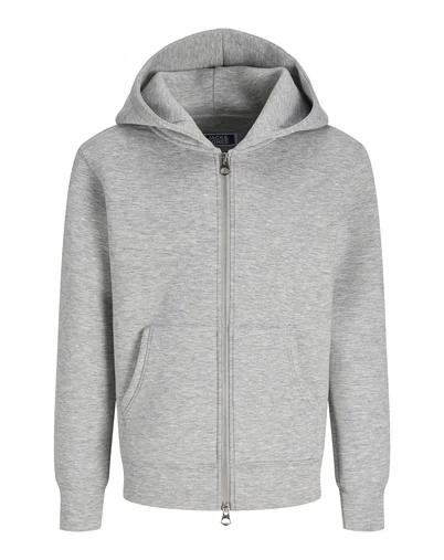 Jack & Jones Junior - JCOLegacy Skuba Sweat Zip Hoodie - Light Grey Melange 